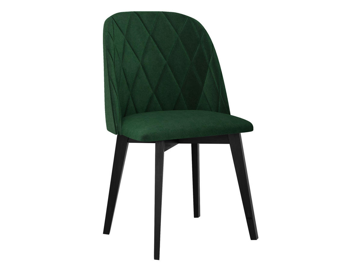 ESSZIMMERSTUHL Monti III Pik Raute - Schwarz/Grün, Holz/Textil (48/83/55cm) - MIRJAN24