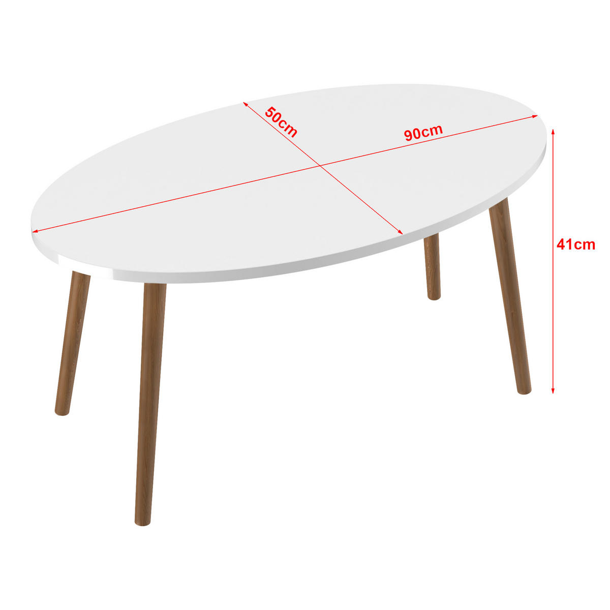 KONFERENČNÍ STOLEK Sindal 90/50/41 cm - bílá, dřevo (50/90/41cm) - [en.casa]