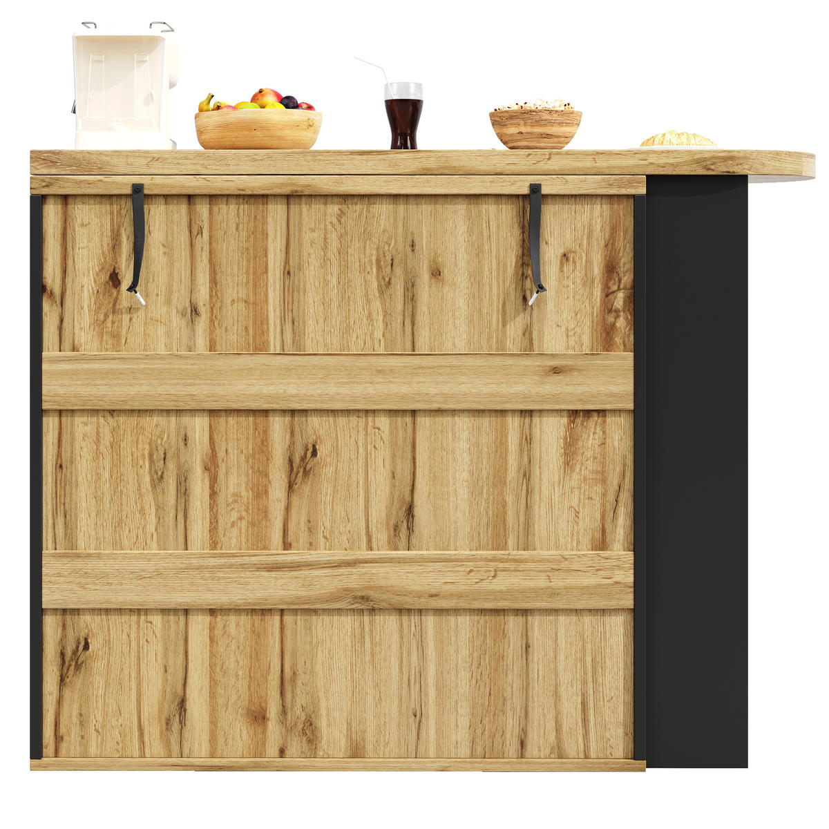 BARTISCH Ausziehbar 138-220cm Holzoptik mit Stauraum & Weinregal - Naturfarben, Holzwerkstoff (39/138/105cm) - Urban Meuble