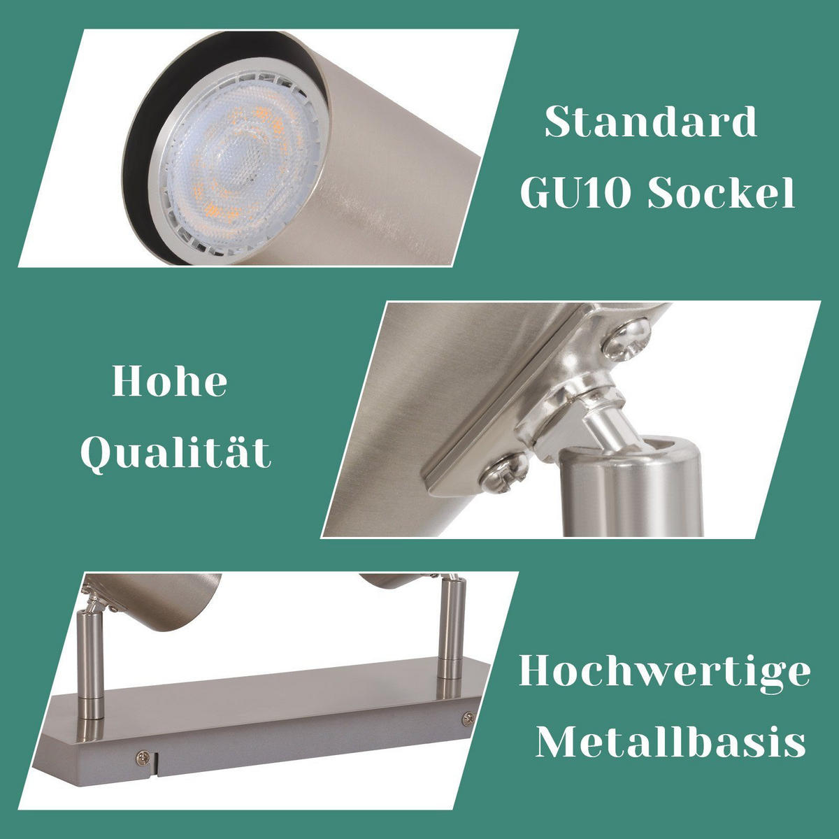 STRAHLER Ingrid 2-flammig 27/6/17 cm - Silberfarben, Metall (27/6/17cm) - Nettlife