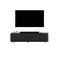 TV stolek Aurora černý matný 140 cm s nízkými nožkami - černá, kompozitní dřevo (140/31/35cm) - Meble Lindner
