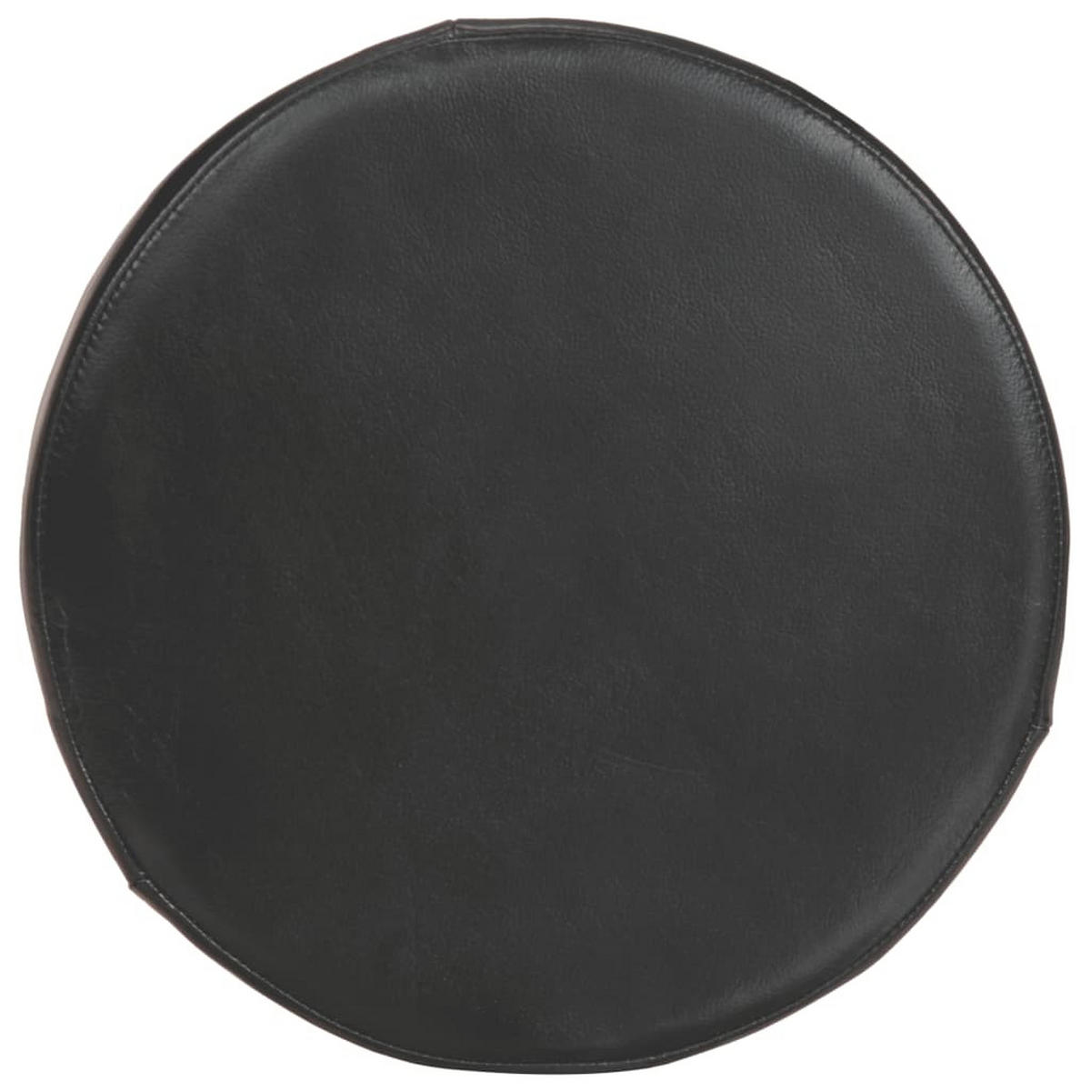 BARHOCKER Feni 2er-Set Echtleder und Akazie Schwarz - Schwarz, Holz (45/76/45cm) - DELUKE