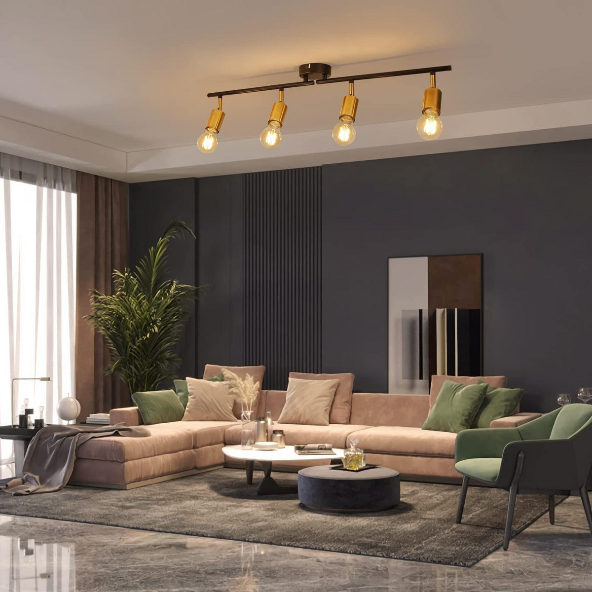 STRAHLER Nixie 4-flammig 75/9/13 cm - Goldfarben, Metall (75/9/13cm) - Nettlife