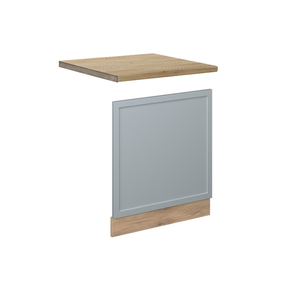 FRONTBLENDE Fame-Line Hellblau-grau 60 cm ohne Arbeitsplatte - Honigeiche/Hellblau, Holzwerkstoff (60/67.4/1.6cm) - Vicco