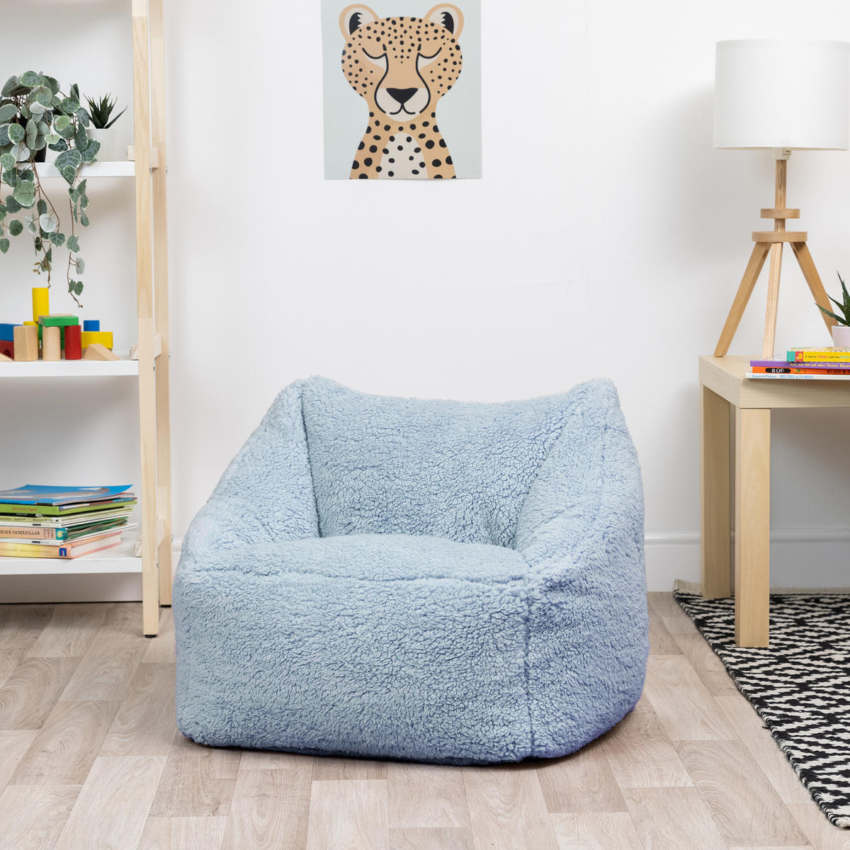 SITZSACK Flauschig für Kinder - Hellblau, Kunststoff (55/44/55cm) - icon