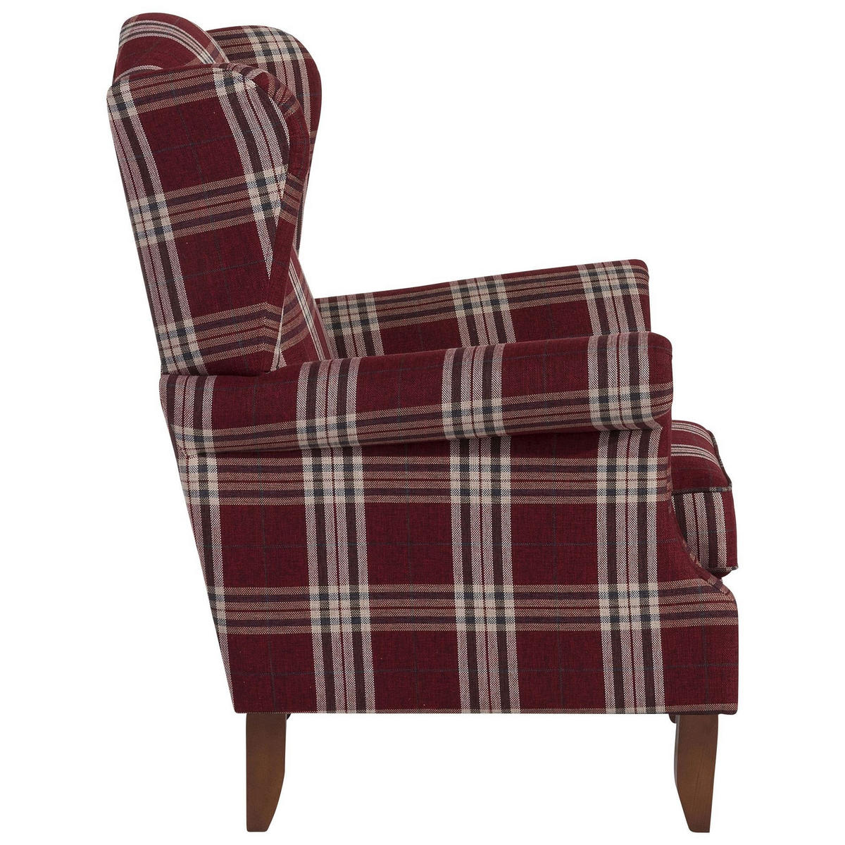 OHRENSESSEL Katria Bezug Flachgewebe Buche nussbaum / rot - Rot, Kunststoff (88/108/84cm) - 58aufmkessel