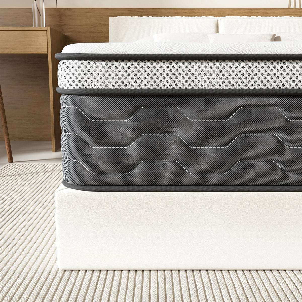 FEDERKERNMATRATZE komfortabel, 90/190 cm, Höhe ca.: 30 cm, 7 ergonomische Zonen - Multicolor, Textil (90/190cm) - DEWINNER
