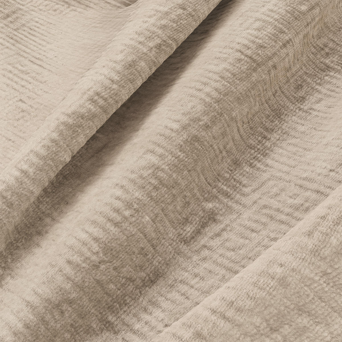 WOHNLANDSCHAFT Texturierter Samt Beige 356cm - Beige, Textil (356/73/166cm) - Sia Home