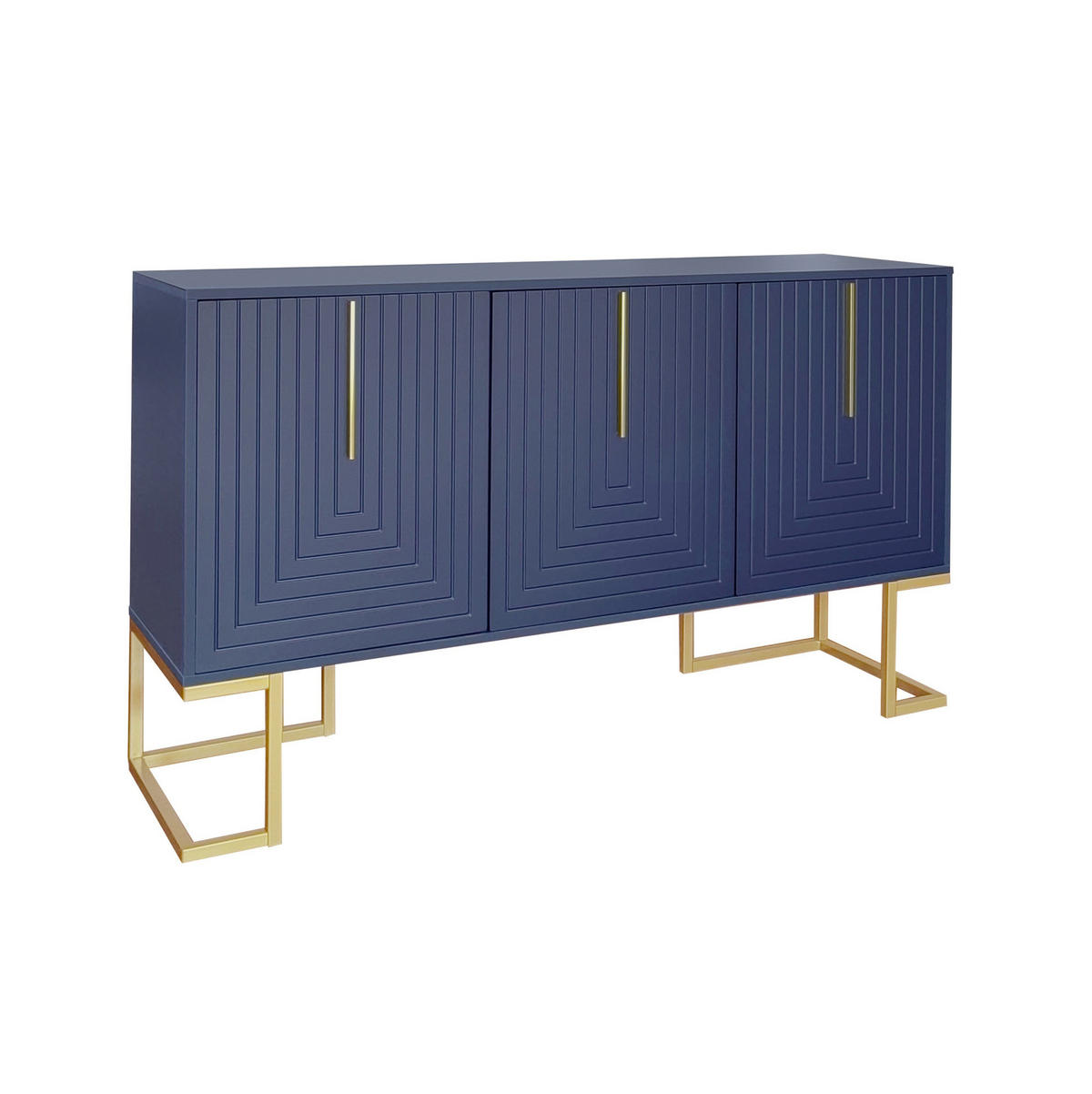 SIDEBOARD 3-türig mit verstellbaren Regalböden MDF Navy Blue - Blau, Holzwerkstoff (138/80.5/40cm) - Meubliv