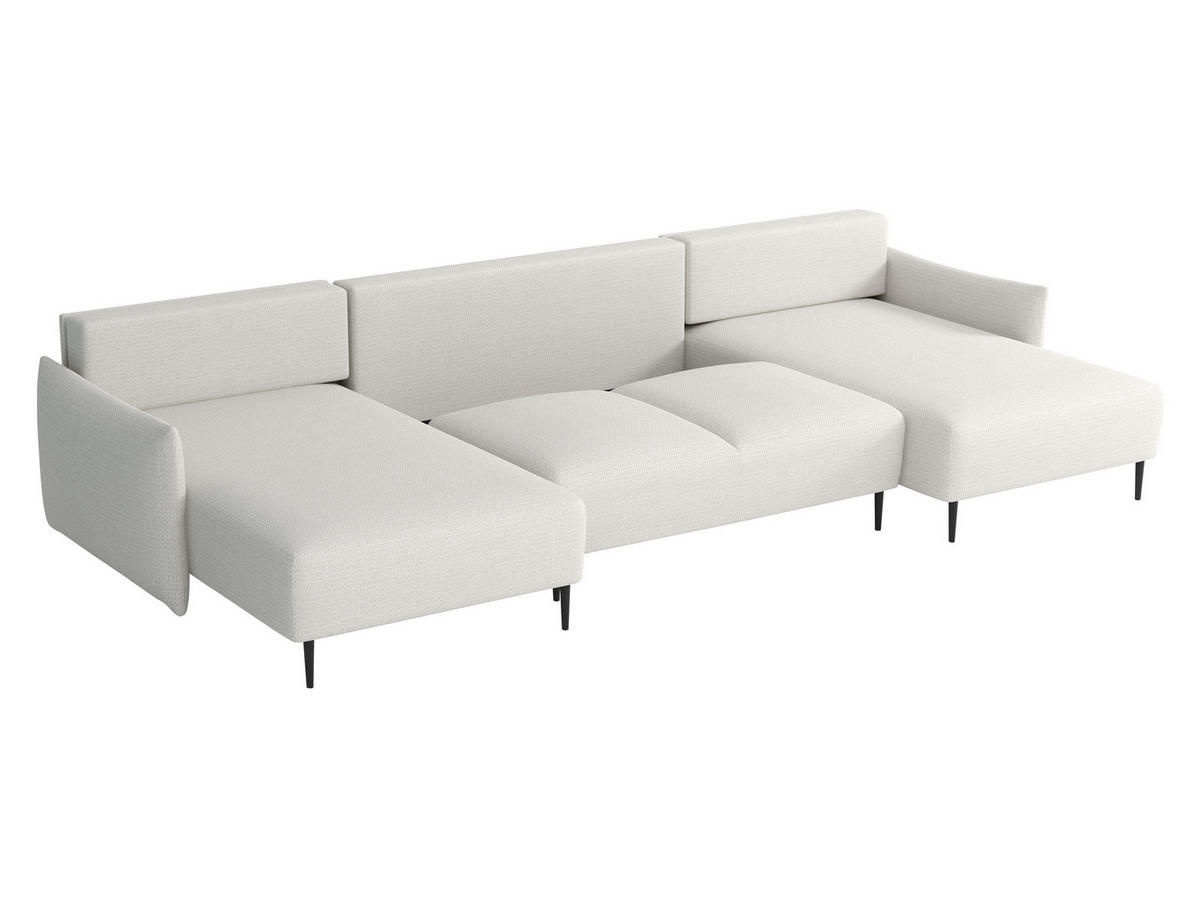 WOHNLANDSCHAFT Santi U - Gelb/Schwarz, Holz/Textil (328/88/160cm) - MIRJAN24