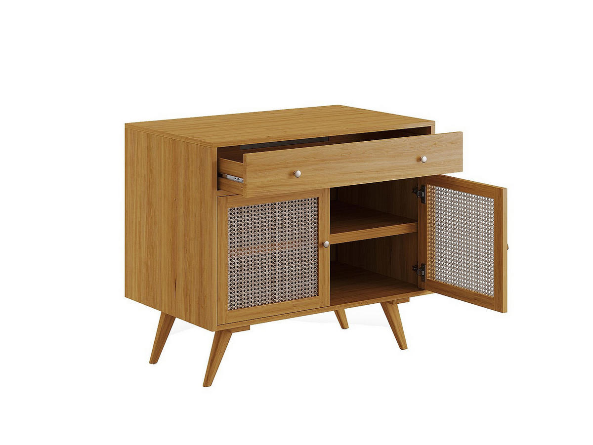 EINZELWASCHTISCH - 90 cm x 55 cm - Holz, Platte - Naturfarben Hell - MANSULAN - Naturfarben, Holz (90/80/55cm) - Vente-Unique