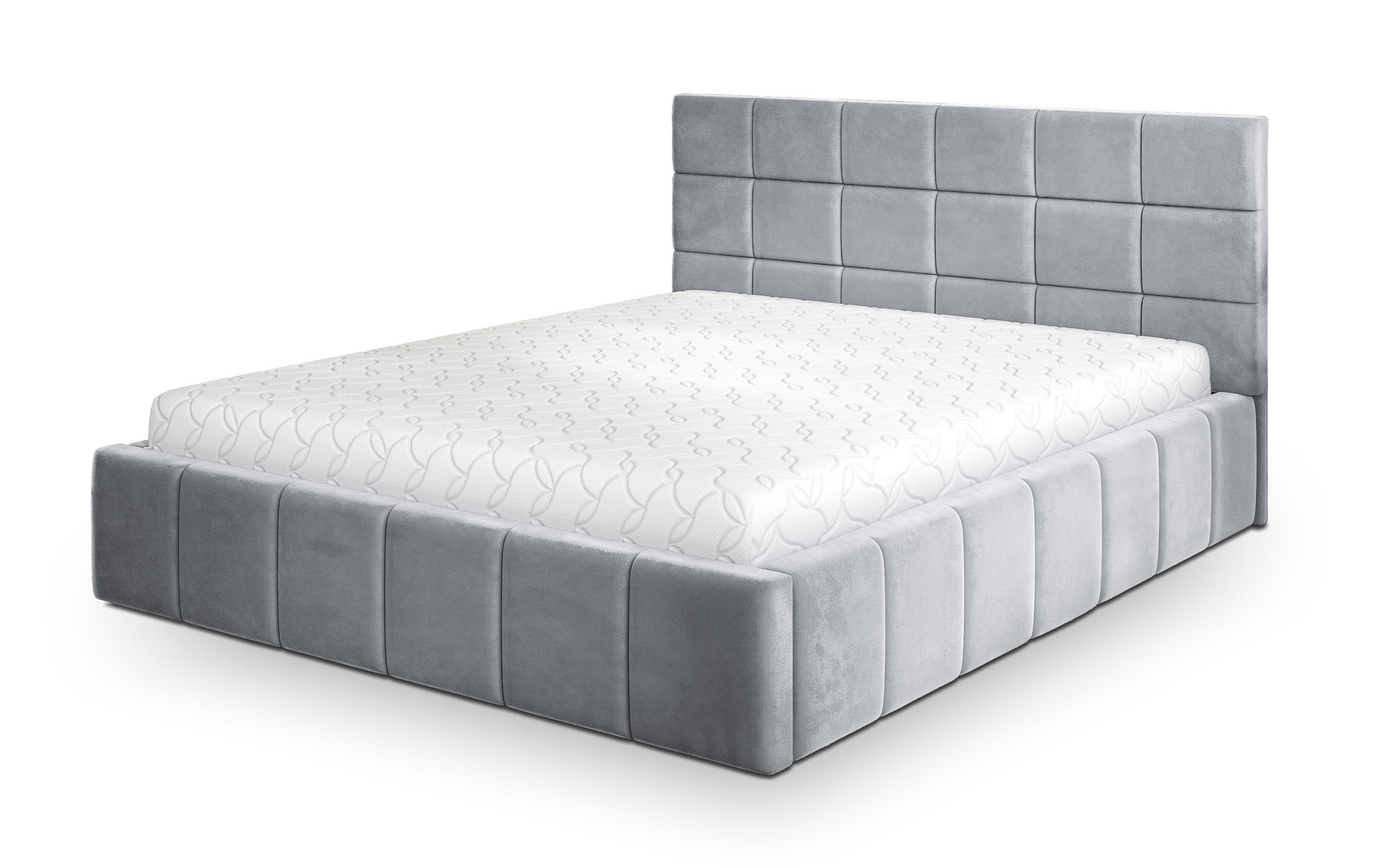 POLSTERBETT VERTO 180x200 cm mit Bettkästen - Hellgrau - Hellgrau, Holz (180/200cm) - MASSENO