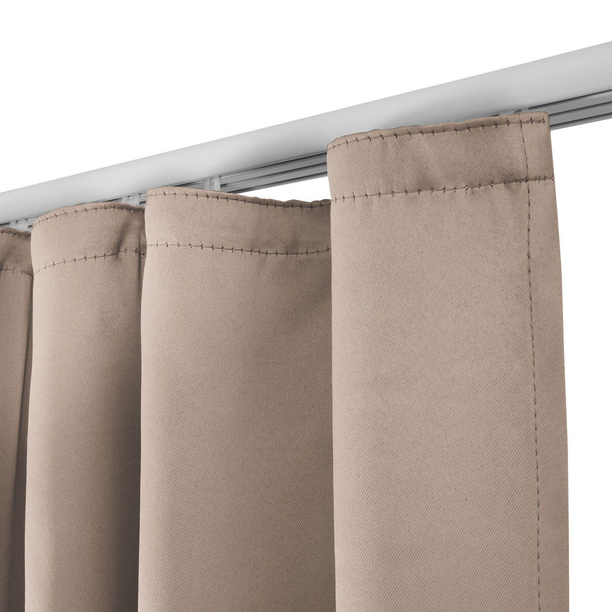 VORHANG Amelie BK mit Kräuselband 140x245cm Sand (2tlg) - Sandfarben, Textil (140/245/1cm) - Beautissu 
