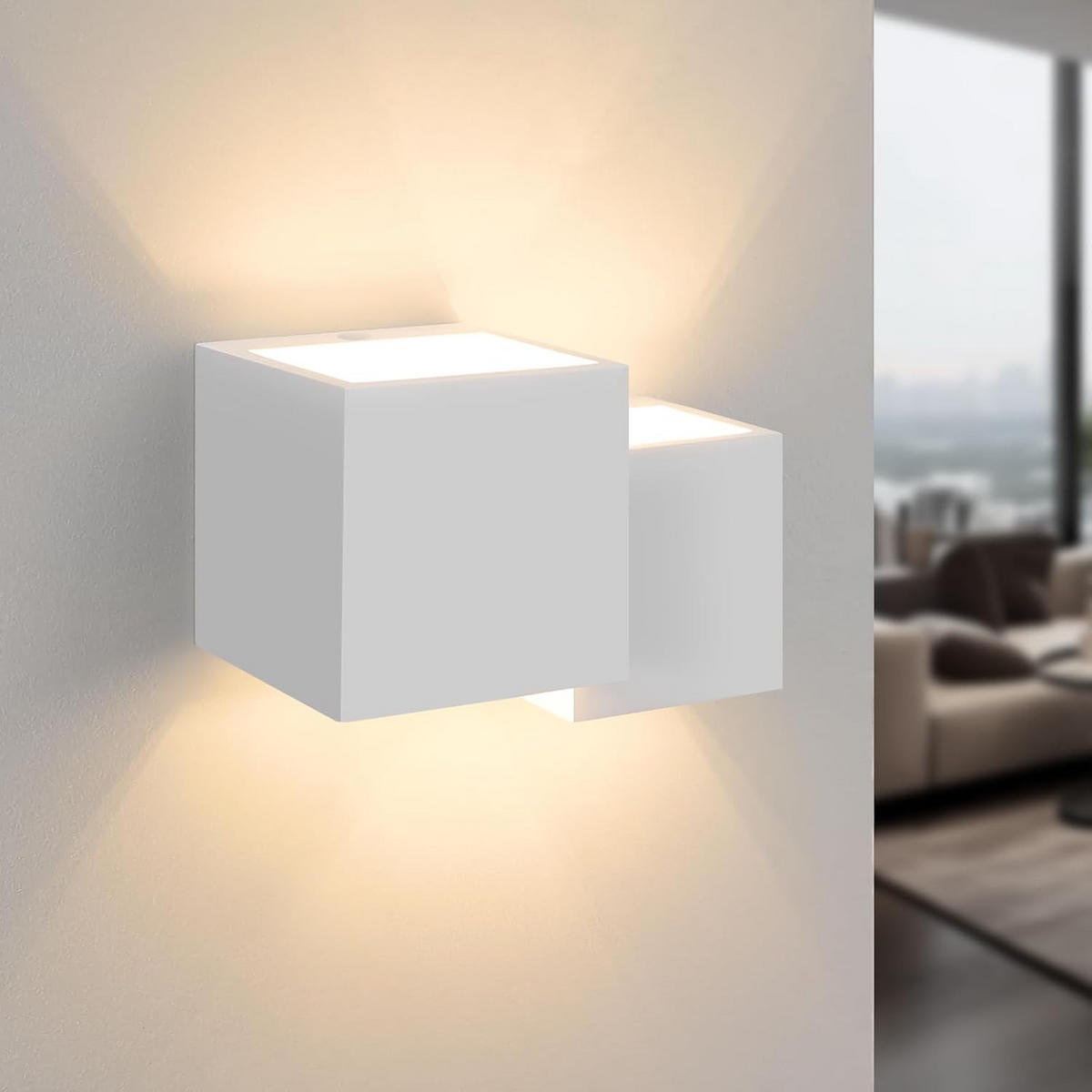 LED - WANDLEUCHTE Wellthun 13.5/11.5/19.7 cm - Weiß, Metall (13.5/11.5/19.7cm) - ZMH
