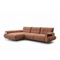 ECKSOFA ANISSA Braun Flachgewebe - Dunkelbraun/Schwarz, Kunststoff/Textil (297/185cm) - KAWOLA