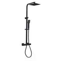 DUSCHSET Levu Schwarz Messing - Thermostat - Schwarz, Metall (8/26/71cm) - Badplaats