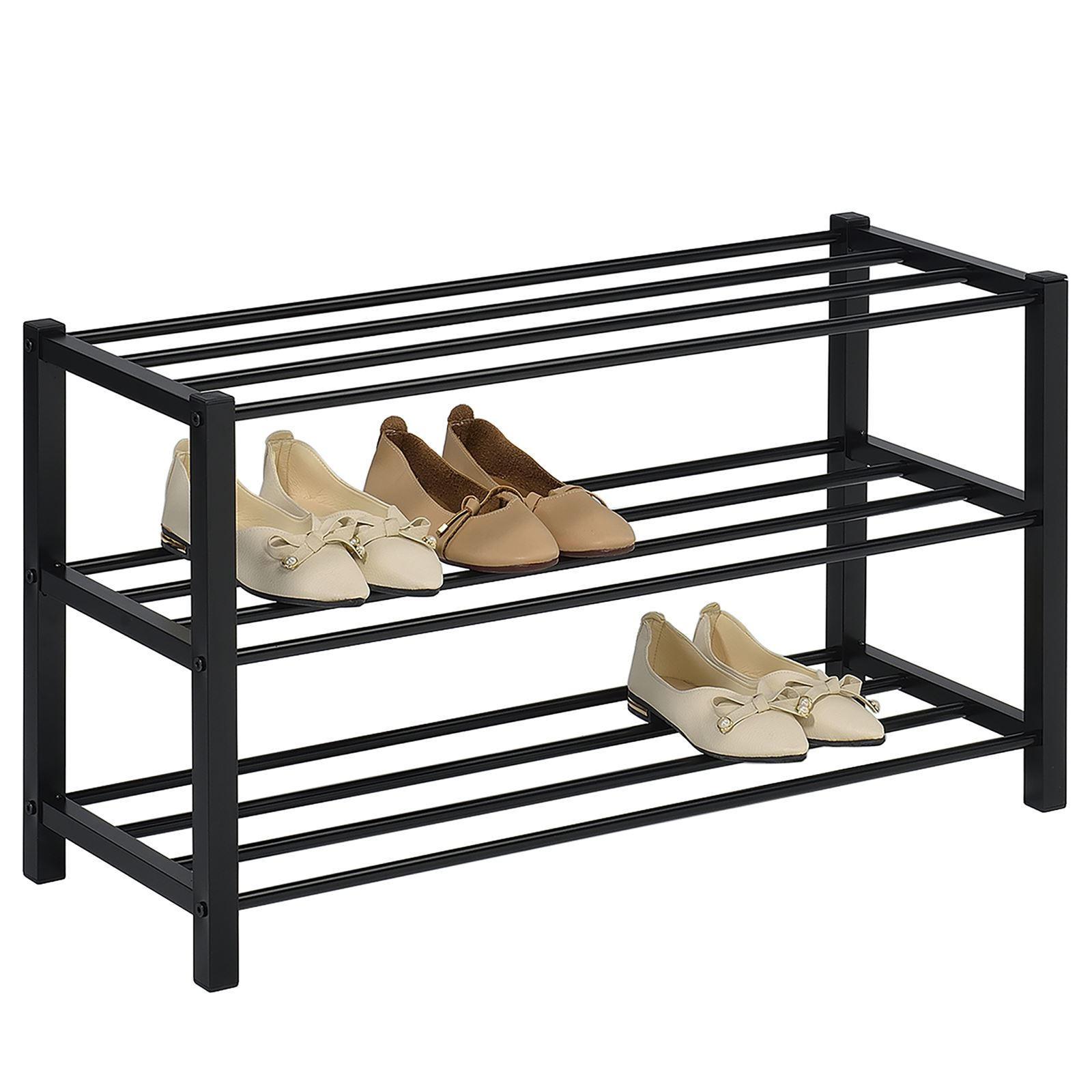 Yamazaki Frame Lehnendes Kinderschuhregal – Schwarz, 50x22x48 Cm, Höhenverstellbar, Aus Stahl/ABS-Harz/Silikon