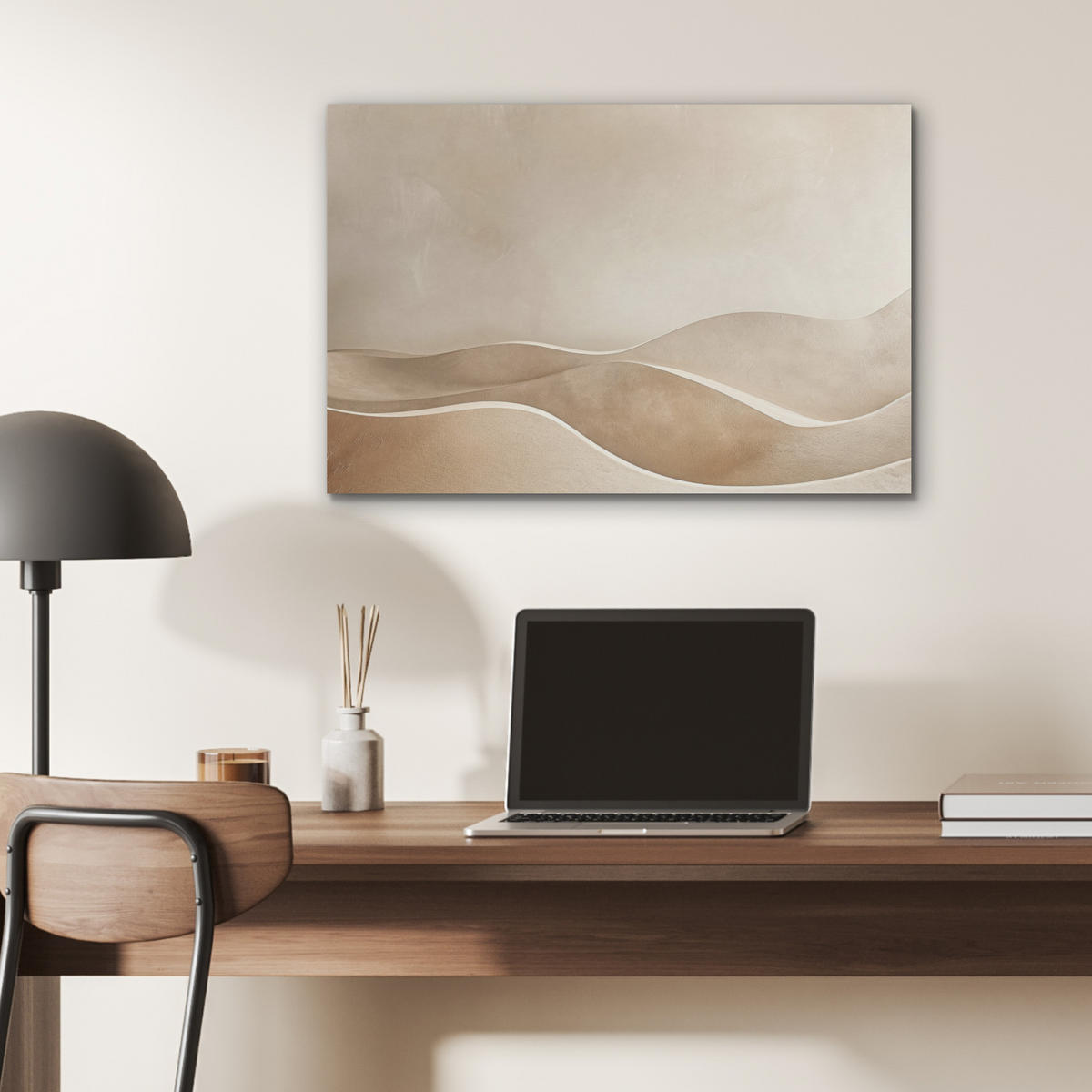 AKUSTIKBILD Beige - Natur - Abstrakt - Modern Wanddeko 70x50 cm - Beige, Kunststoff (70/50/0.9cm) - MuchoWow