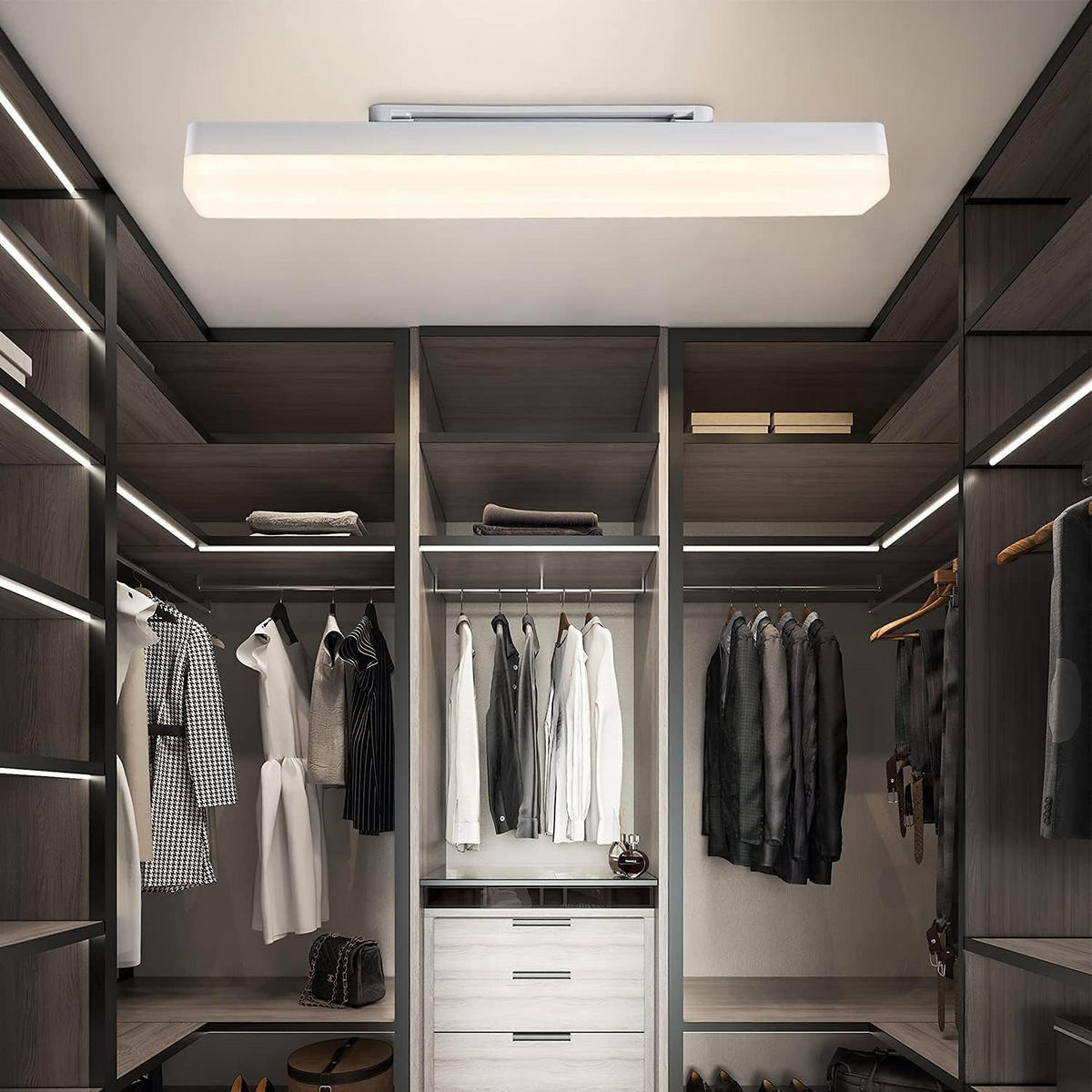 LED-DECKENLEUCHTE Diederich 40/4.5/5 cm - Weiß, Kunststoff (40/4.5/5cm) - Nettlife