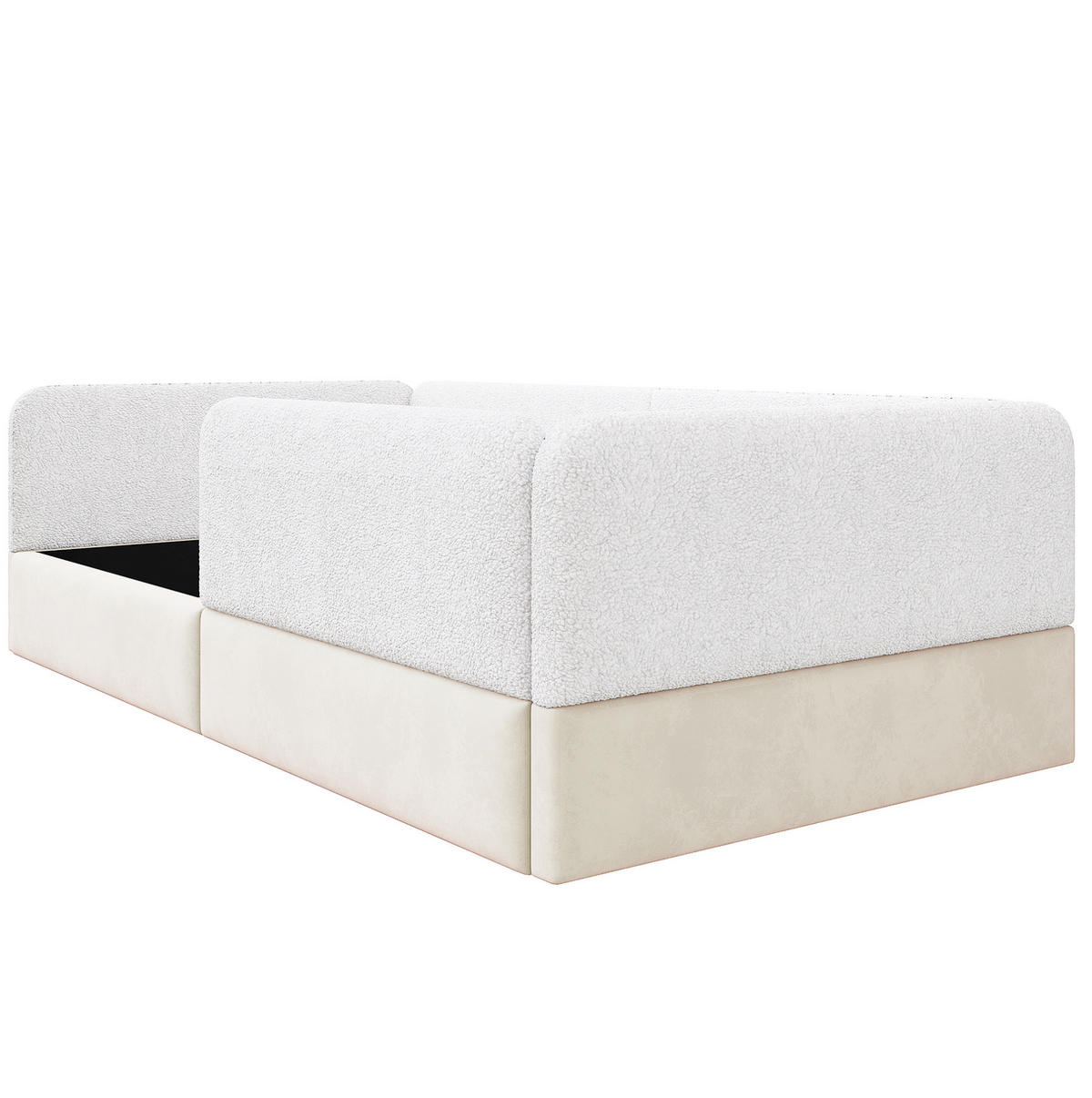 POLSTERBETT 90/200 cm weiß aus MDF, Samt und PU mit Schutzgitter - Weiß, Holzwerkstoff (90/200cm) - OKWISH