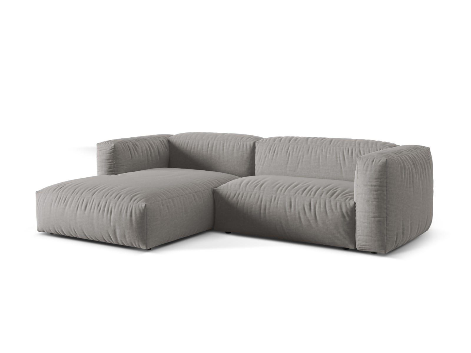 ECKSOFA modular links Martina aus strukturiertem Stoff hellgrau 2 Sitzplätze - Hellgrau, Textil (176/283cm) - Micadoni