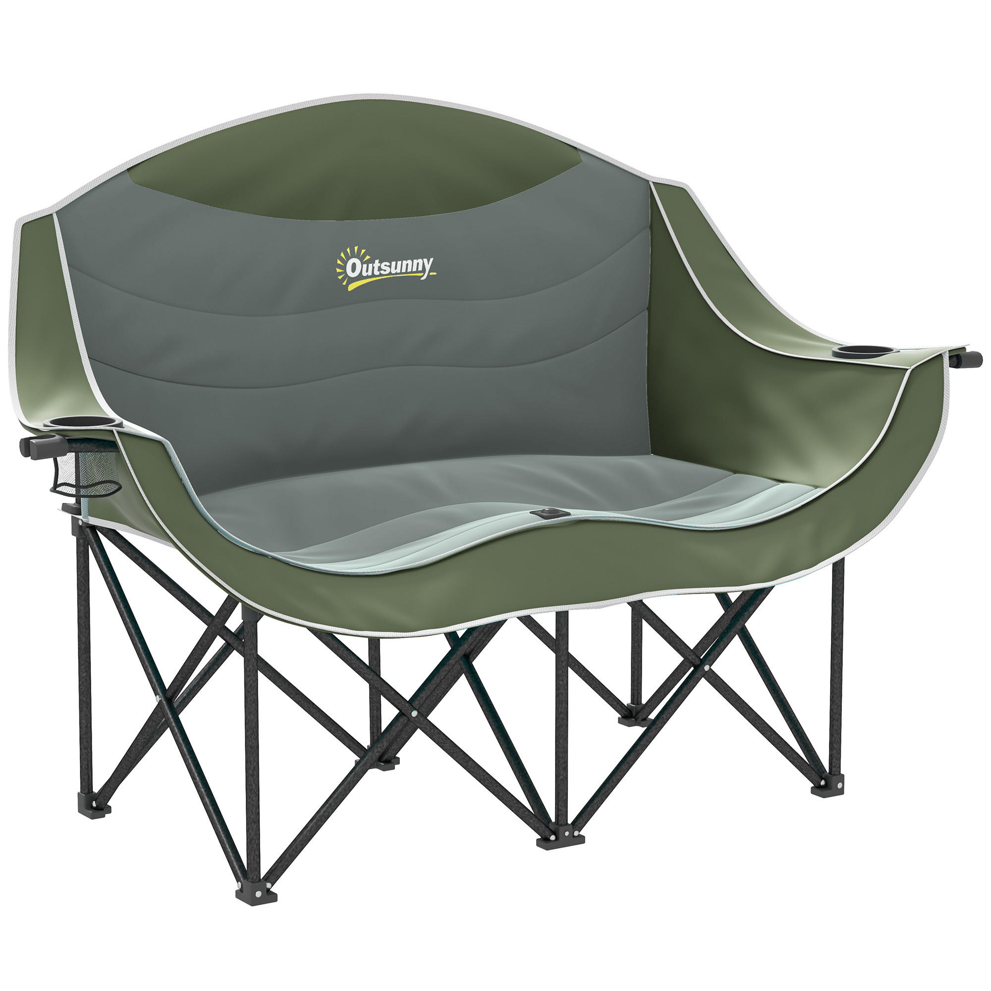 CAMPINGSTUHL Metall Oxfordstoff Grün - Grün, Textil/Metall (50/90/143cm) - Outsunny