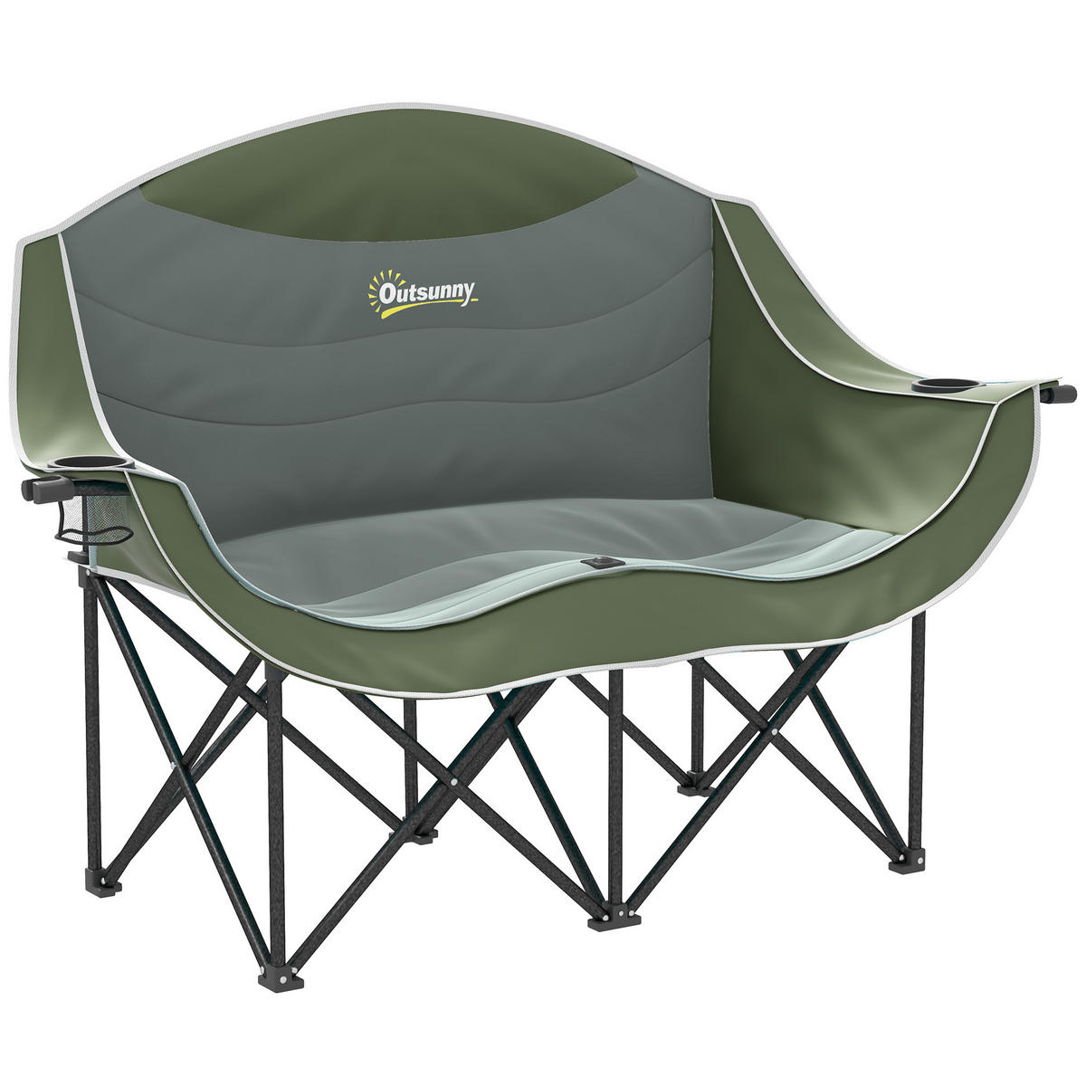 CAMPINGSTUHL Metall Oxfordstoff Grün - Grün, Textil/Metall (50/90/143cm) - Outsunny