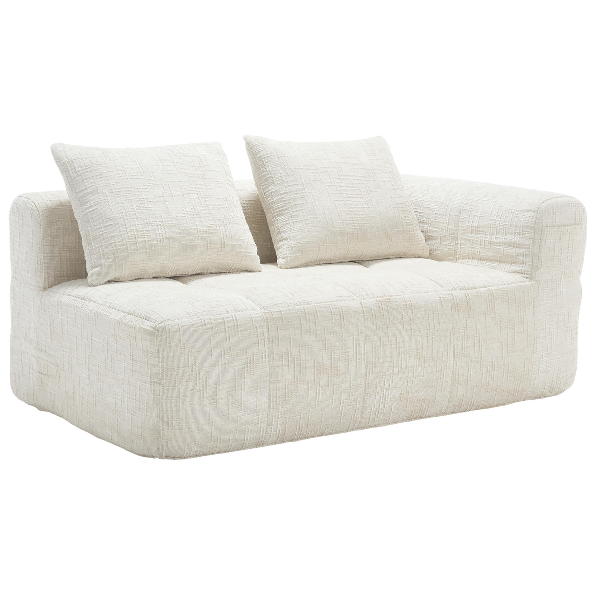2-SITZER 158/90/60 cm Beige aus Chenille mit Seitentaschen - Beige, Textil (90/60/158cm) - OKMYHOME