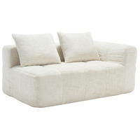 2-SITZER 158/90/60 cm Beige aus Chenille mit Seitentaschen - Beige, Textil (90/60/158cm) - OKMYHOME