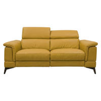 3-SITZER Sofa Planet Echtleder Senfgelb - Gelb, Leder/Metall (200/80/110cm)