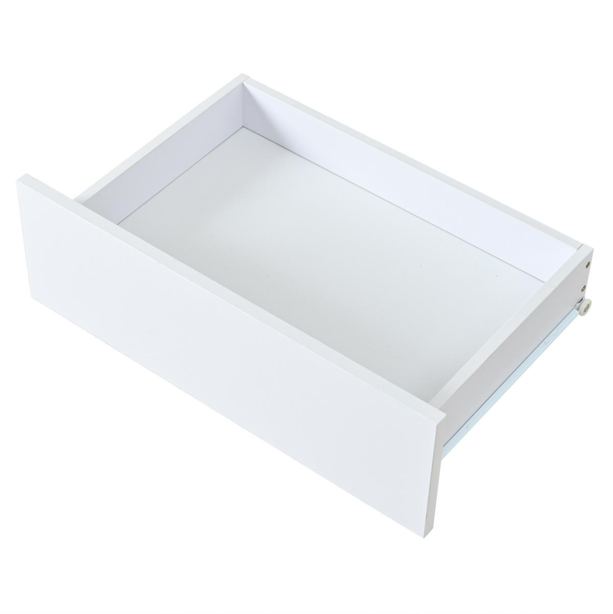 COUCHTISCH aus Spanplatte 100x50x35 cm Weiß Hochglanz mit 2 Schubladen und LED-Beleuchtung - Weiß, Holzwerkstoff (100/50/35cm) - IVMEU