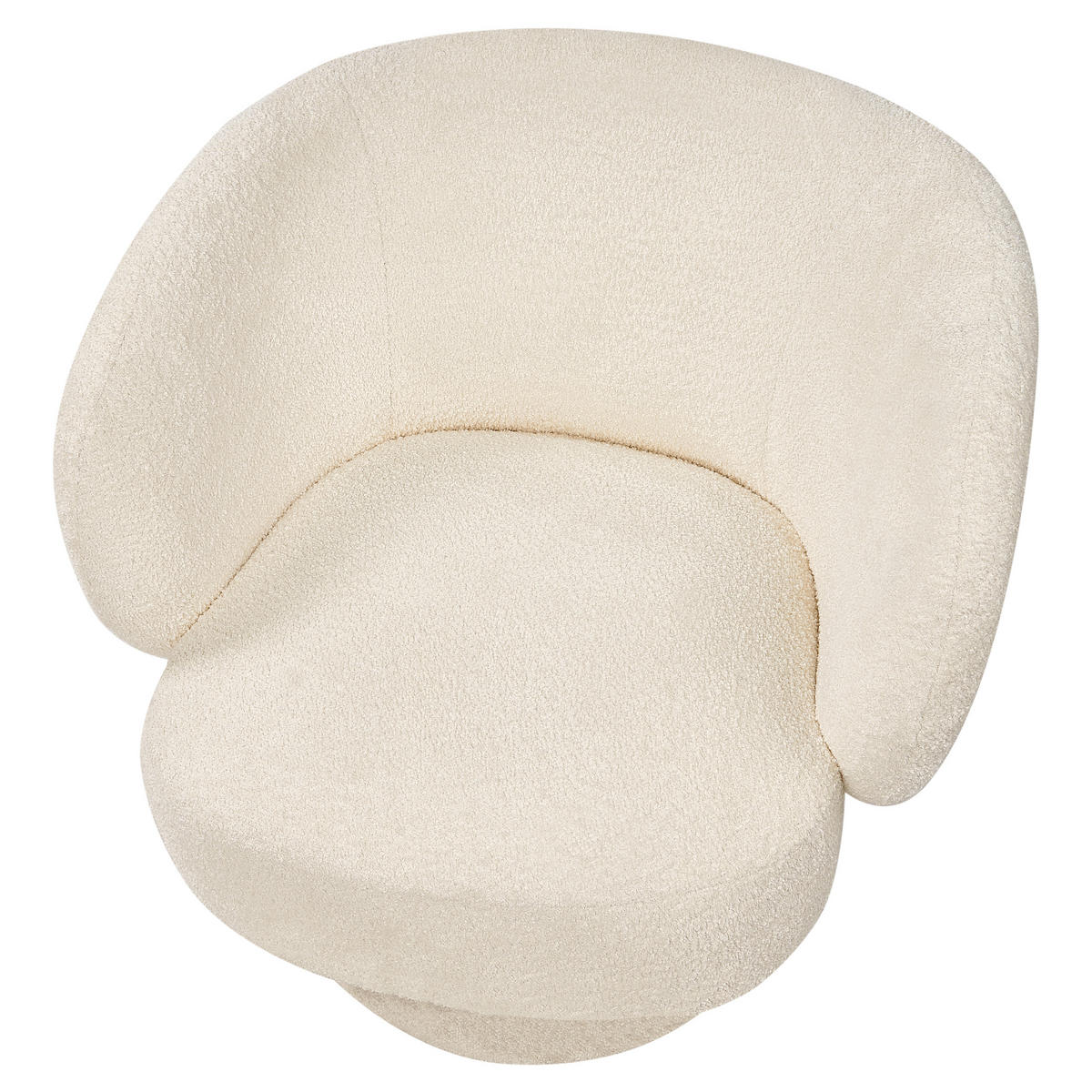 SNURRFÅTÖLJ vit Lieksa - Cremefärgad, Textil (44/77/64cm) - Beliani