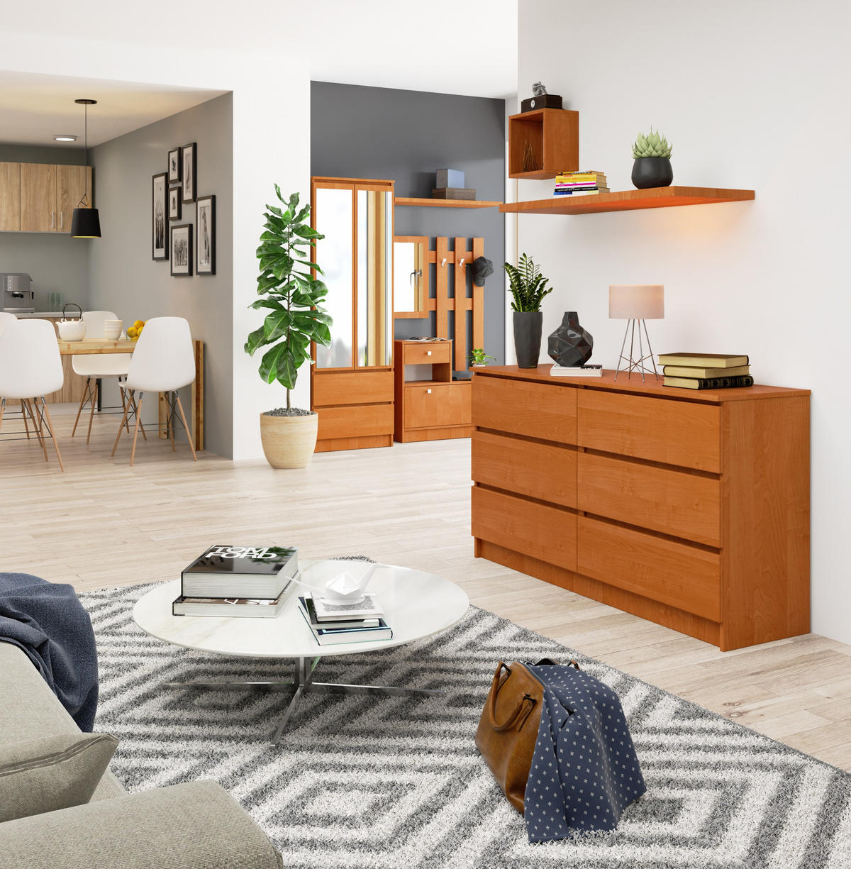 KOMMODE Erlefarben 77/138/40 - Erlefarben, Holzwerkstoff (138/77/40cm) - RAUMHIRSCH FURNITURE