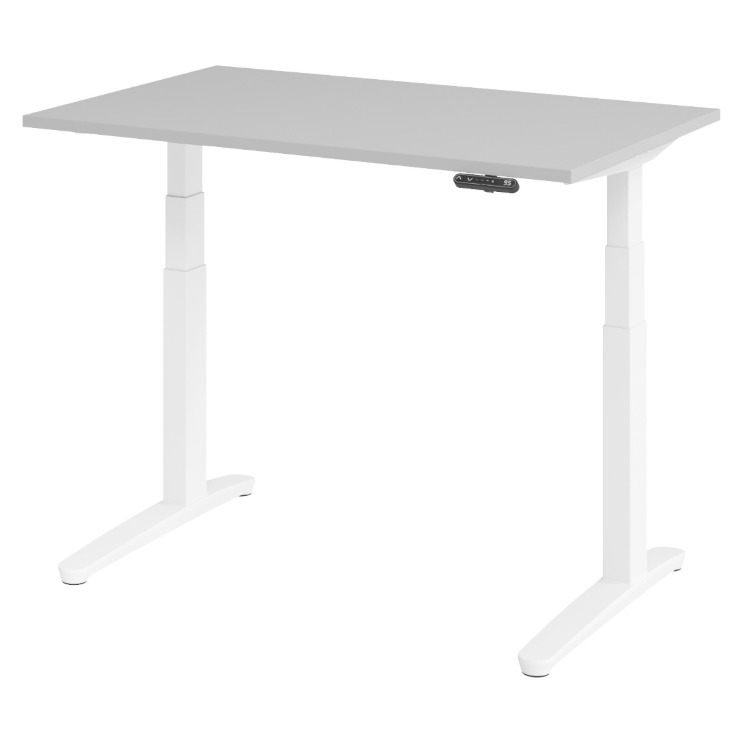 SCHREIBTISCH elektrisch XBHM 80/120/74 cm in Grau/Weiß - Weiß/Grau, Holzwerkstoff (80/120/74cm) - bümö