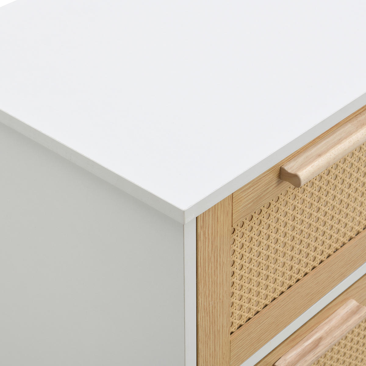 KOMMODE Rattan 4 Schubladen Massivholz 80x38x80cm - Multicolor, Holzwerkstoff (80/38/80cm) - FLIEKS