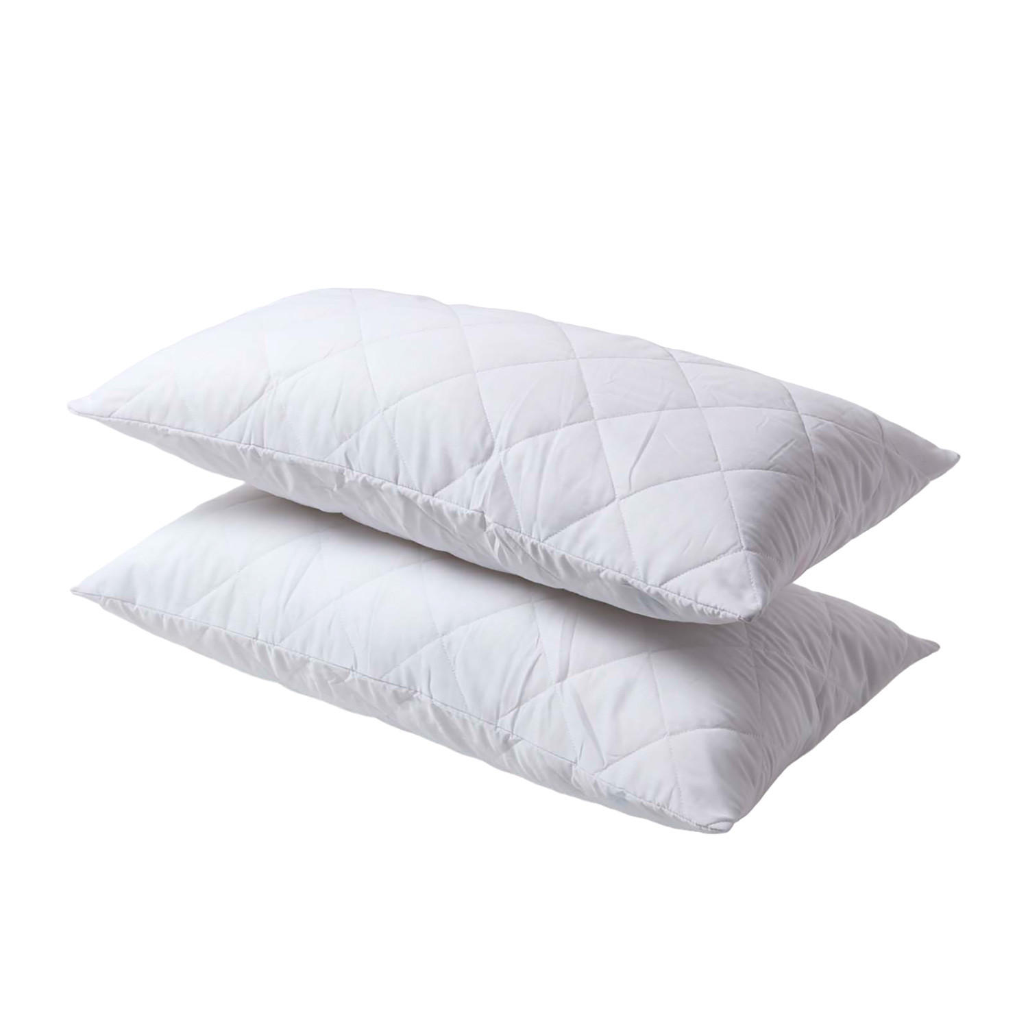 KISSENSCHONER gesteppt 50/90, 2er-Set mit Reißverschluss - Weiß, Textil (48/91cm) - Homescapes