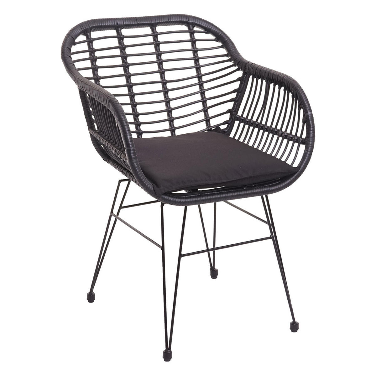 POLY-RATTAN GARNITUR Anthrazit - Anthrazit, Kunststoff - MCW