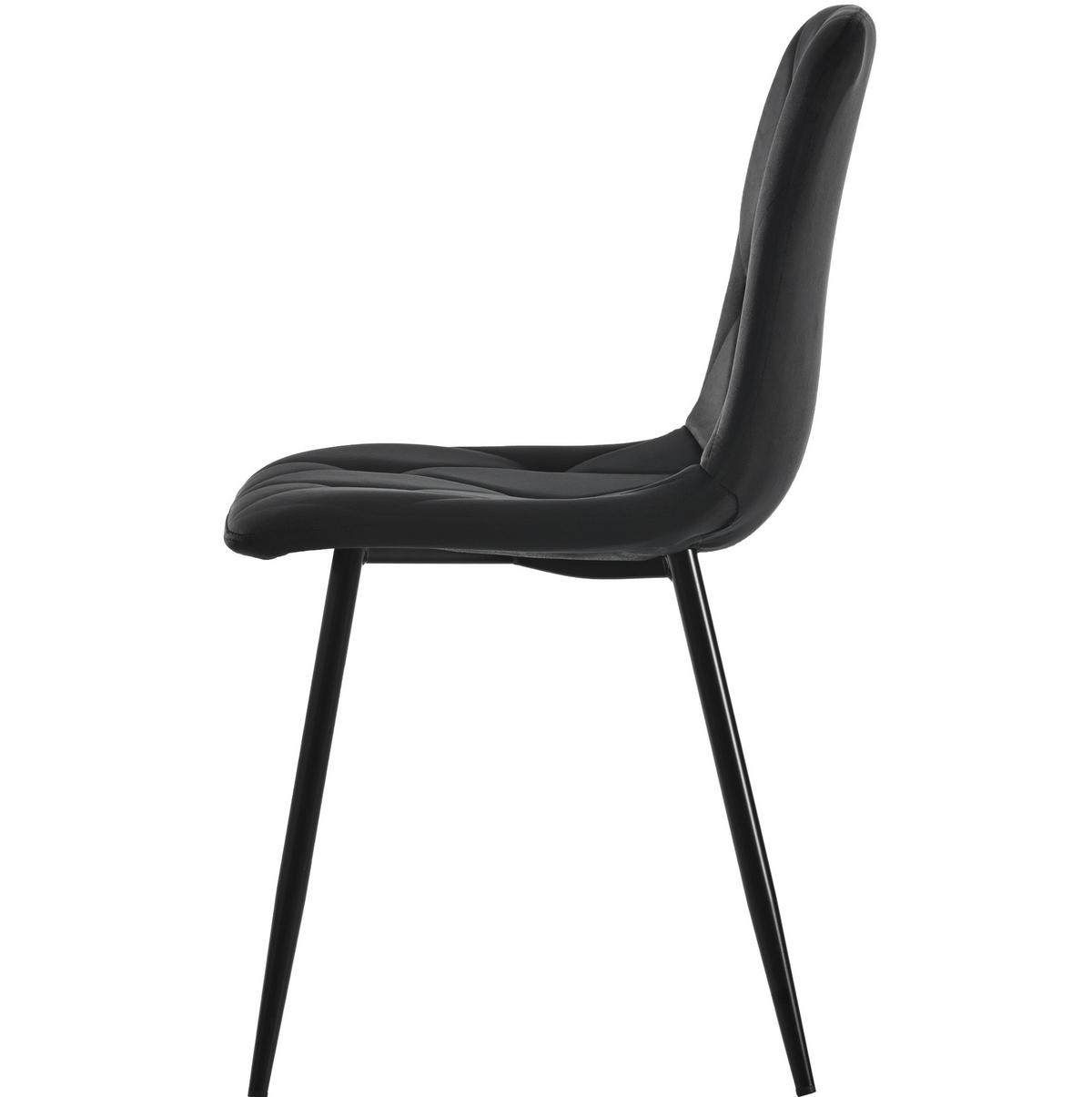 ESSZIMMERSTUHL 4er-Set mit Rückenlehne Samt Schwarz - Schwarz, Metall (40/86/45cm) - Meubliv