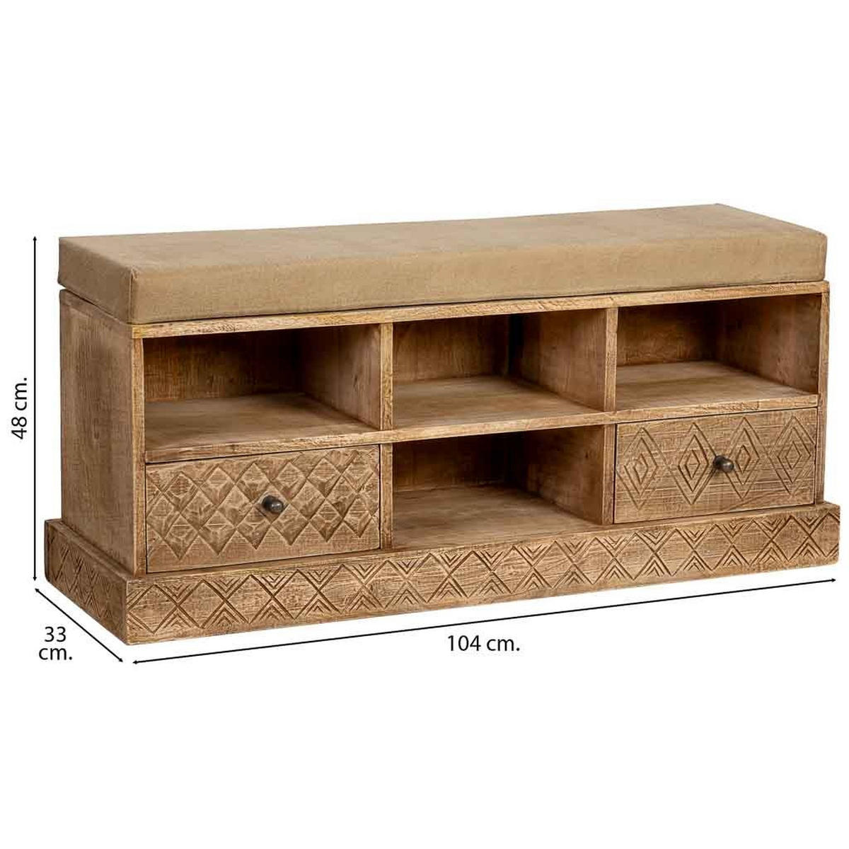 BANK aus Holz, 104x33x48cm - Naturfarben, Holz (104/48/33cm) - Wanderlust