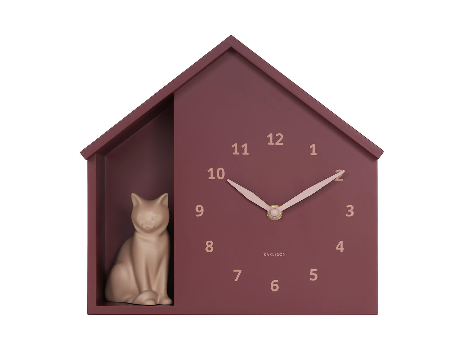 WANDUHR Siting Cat Rot 24.9/24.9/27 cm - Rot, Kunststoff (24.9/27/24.9cm) - Karlsson
