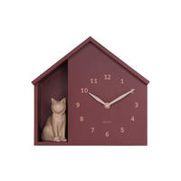 WANDUHR Siting Cat Rot 24.9/24.9/27 cm - Rot, Kunststoff (24.9/27/24.9cm) - Karlsson