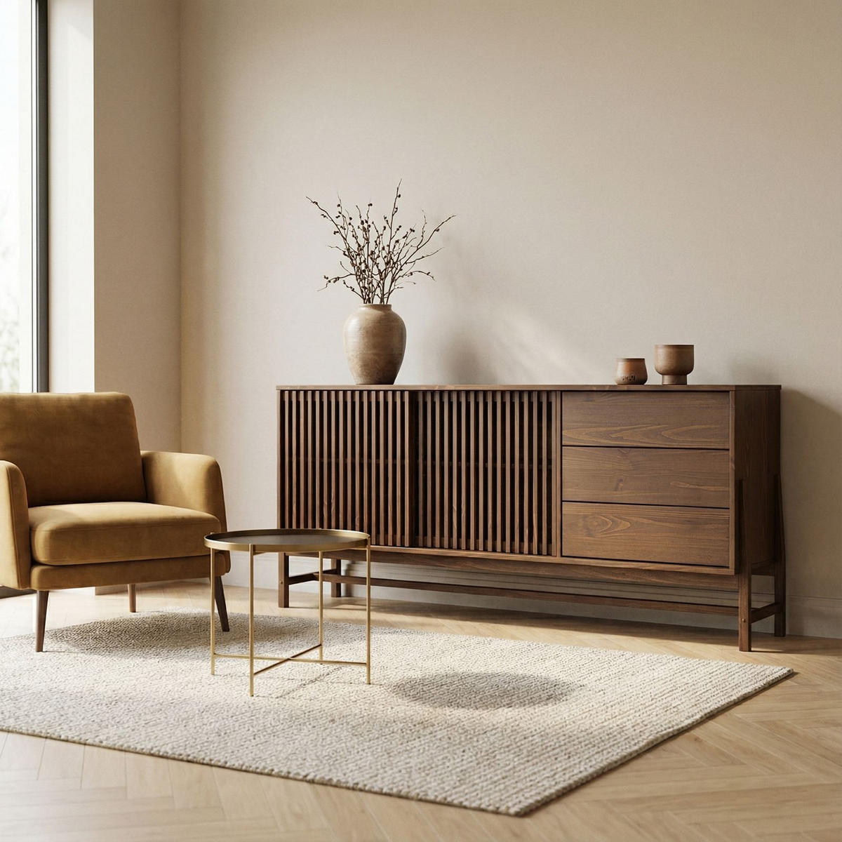 SIDEBOARD ADAMO nussbaum - Nussbaumfarben, Holz (175/75/41cm) - IDIMEX