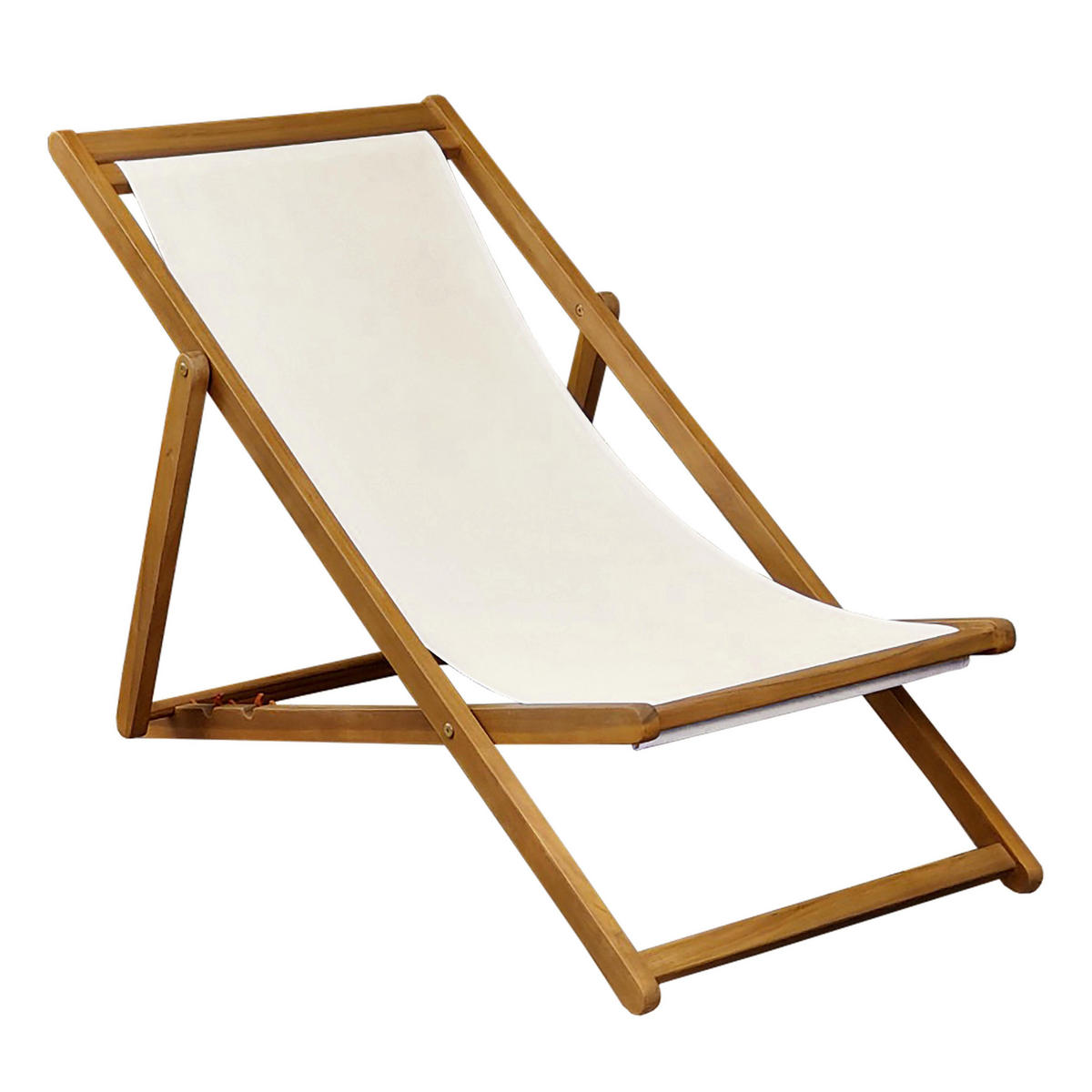 LIEGESTUHL 2-tlg., Weiß - Weiß, Holz (60/87/113cm) - Oviala