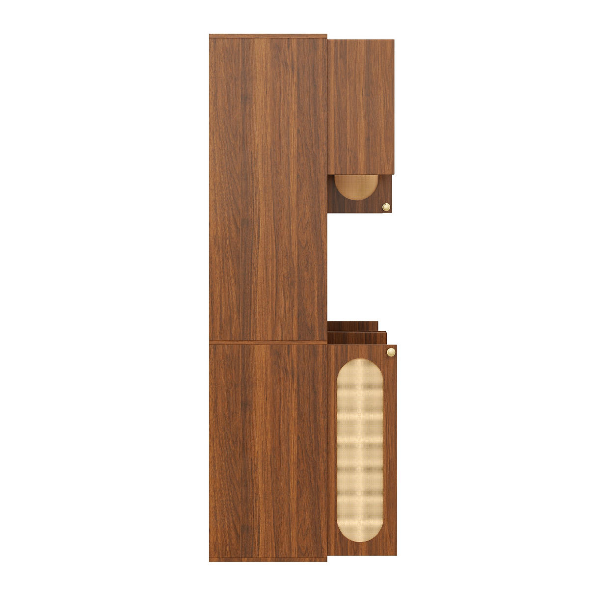SIDEBOARD PE Rattan LED Hausbar Schrank Aufbewahrung Modern - Naturfarben, Holzwerkstoff (106/178/40cm) - FLIEKS