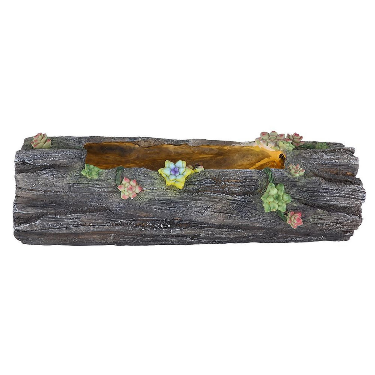 LED AUSSENLEUCHTE Baumstamm Grau Kunststoff - Grau, Kunststoff (44.3/17.3/13.5cm) - Globo Lighting