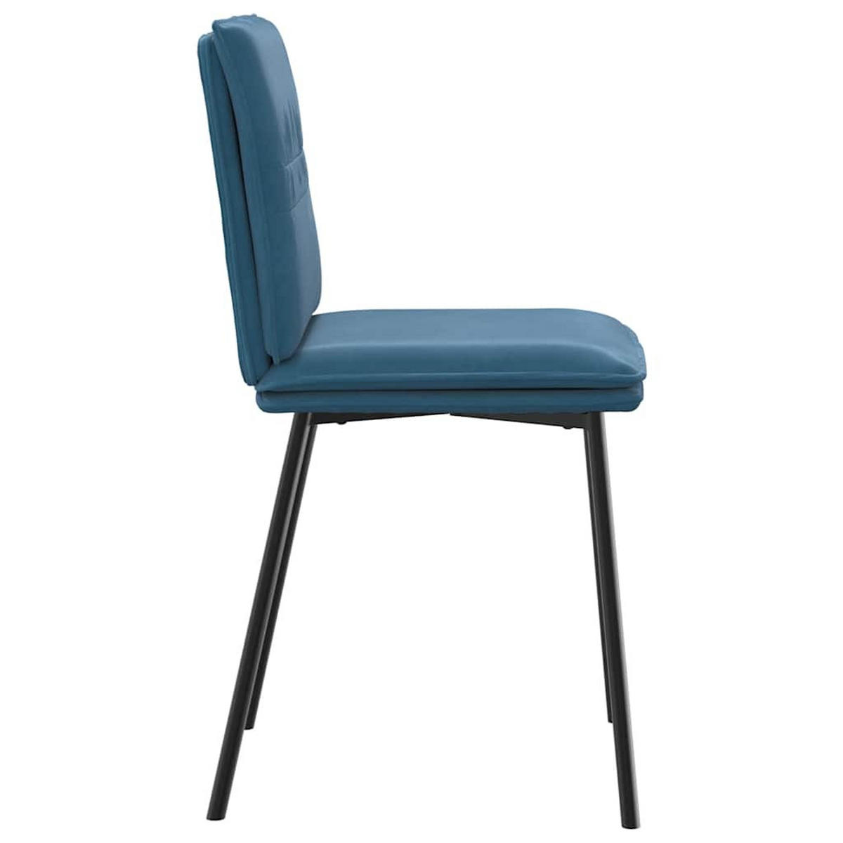 ESSZIMMERSTÜHLE 2 Stk. Blau Samt 45*54*83cm - Blau, Metall (45/83/54cm) - ZMH