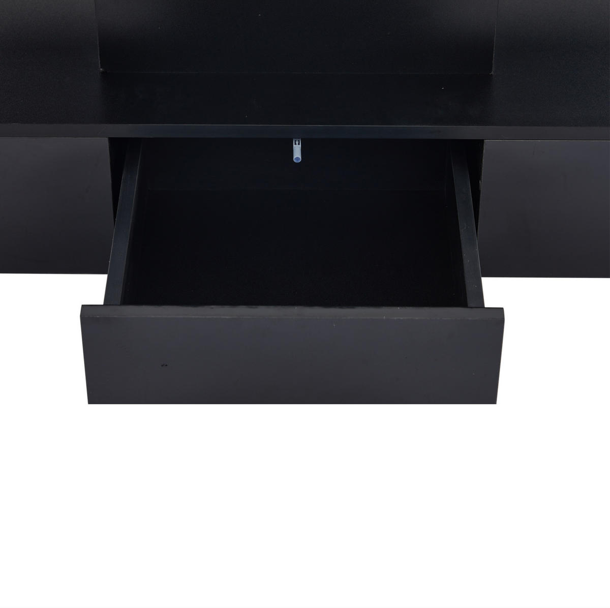 COUCHTISCH 100/50/39 cm schwarz aus Spanplatte mit LED-Licht und Stauraum - Schwarz, Holzwerkstoff (100/50/39cm) - OKMYHOME