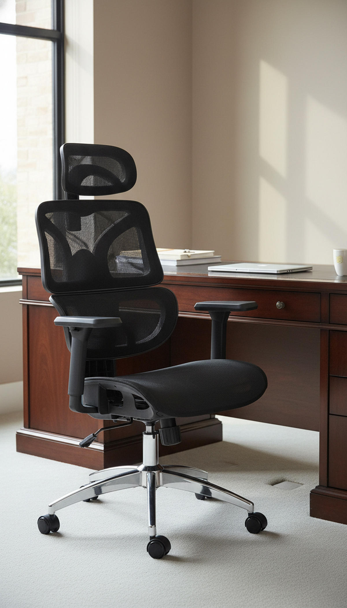 BÜROSTUHL Toren schwarz - Chromfarben/Schwarz, Kunststoff/Metall (66/126/76cm) - TPFLiving