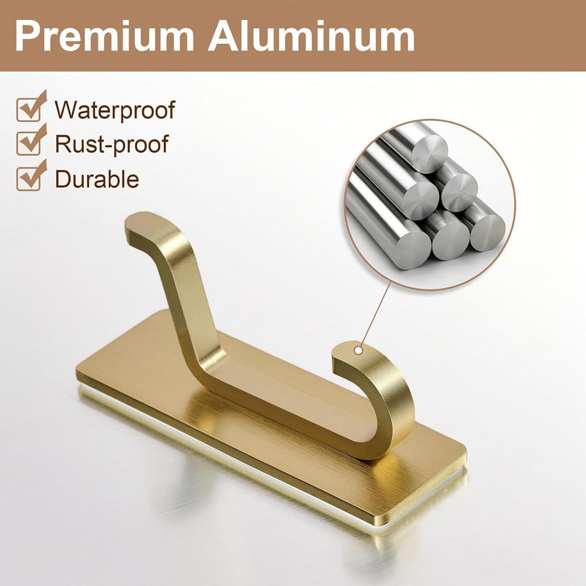 HAKEN 4er Set Edelstahl goldfarben 6 kg - Goldfarben, Metall (4.1/2.3/8.1cm)