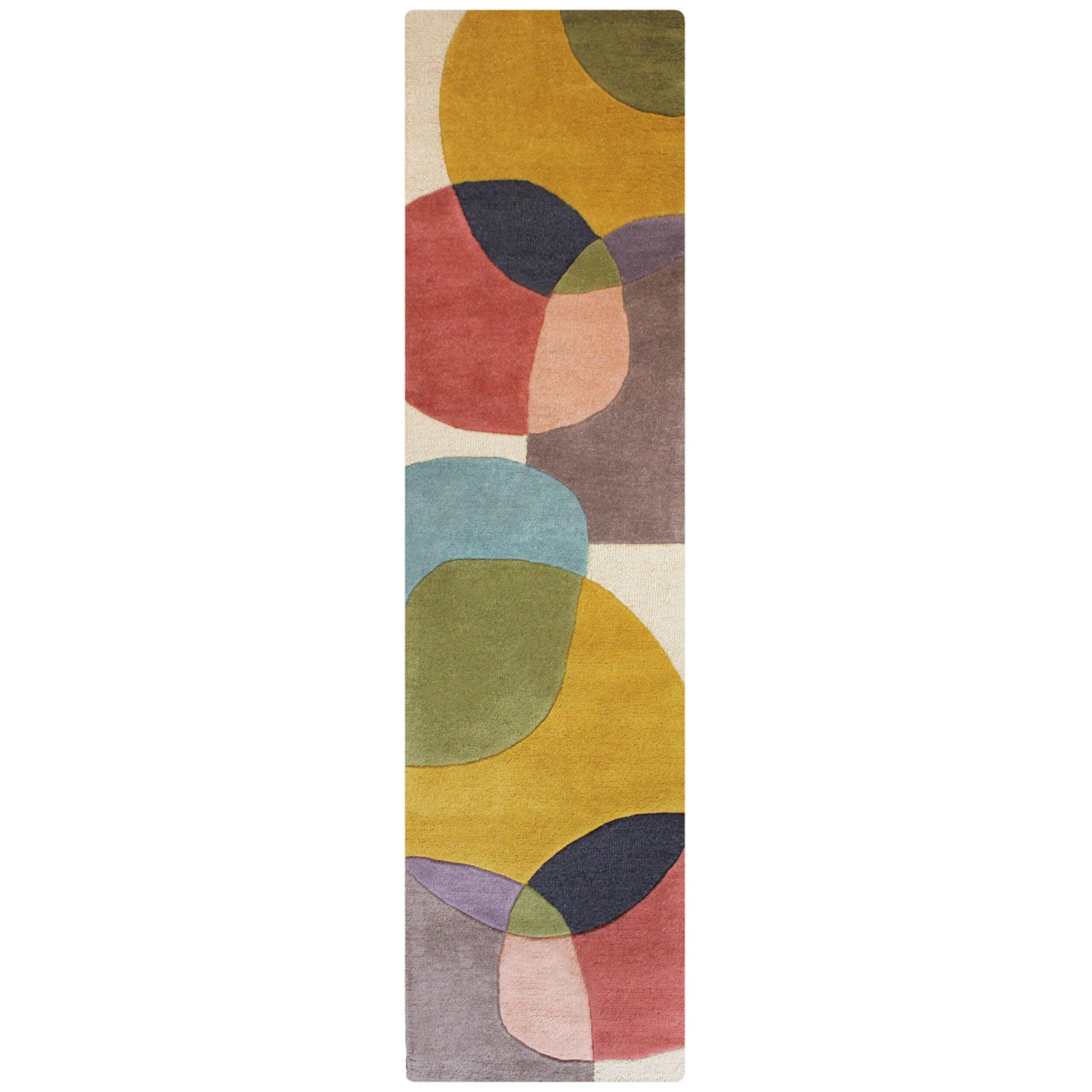 WOLLTEPPICH Abstrakt-Design mit farbakzente AIRE - Multicolor, Textil (60/230cm) - KADIMA DESIGN